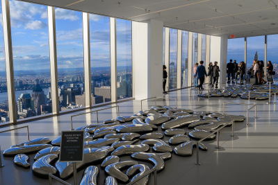 Clouds, a stainless steel artwork by Yayoi Kusama as Summit One Vanderbilt in New York City.