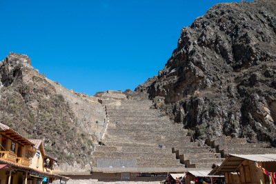 The terraces of Temple Hill spill into the town of Ollantaytambo.
