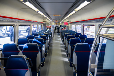 I was the only passenger on the RTD train from Westminster to Denver on a late morning in December.