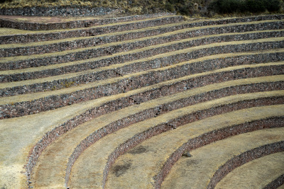 Floating stone stairs traverse  the terraces at Moray